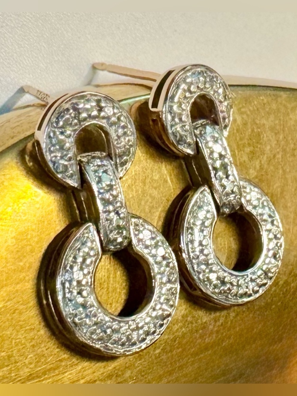 Diamond Accent Gold Over Sterling Silver Knot Dangle Earrings